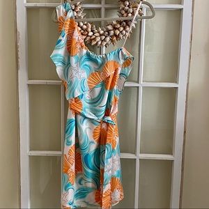 Lilly Pulitzer One Shoulder Kendall Silk dress 8